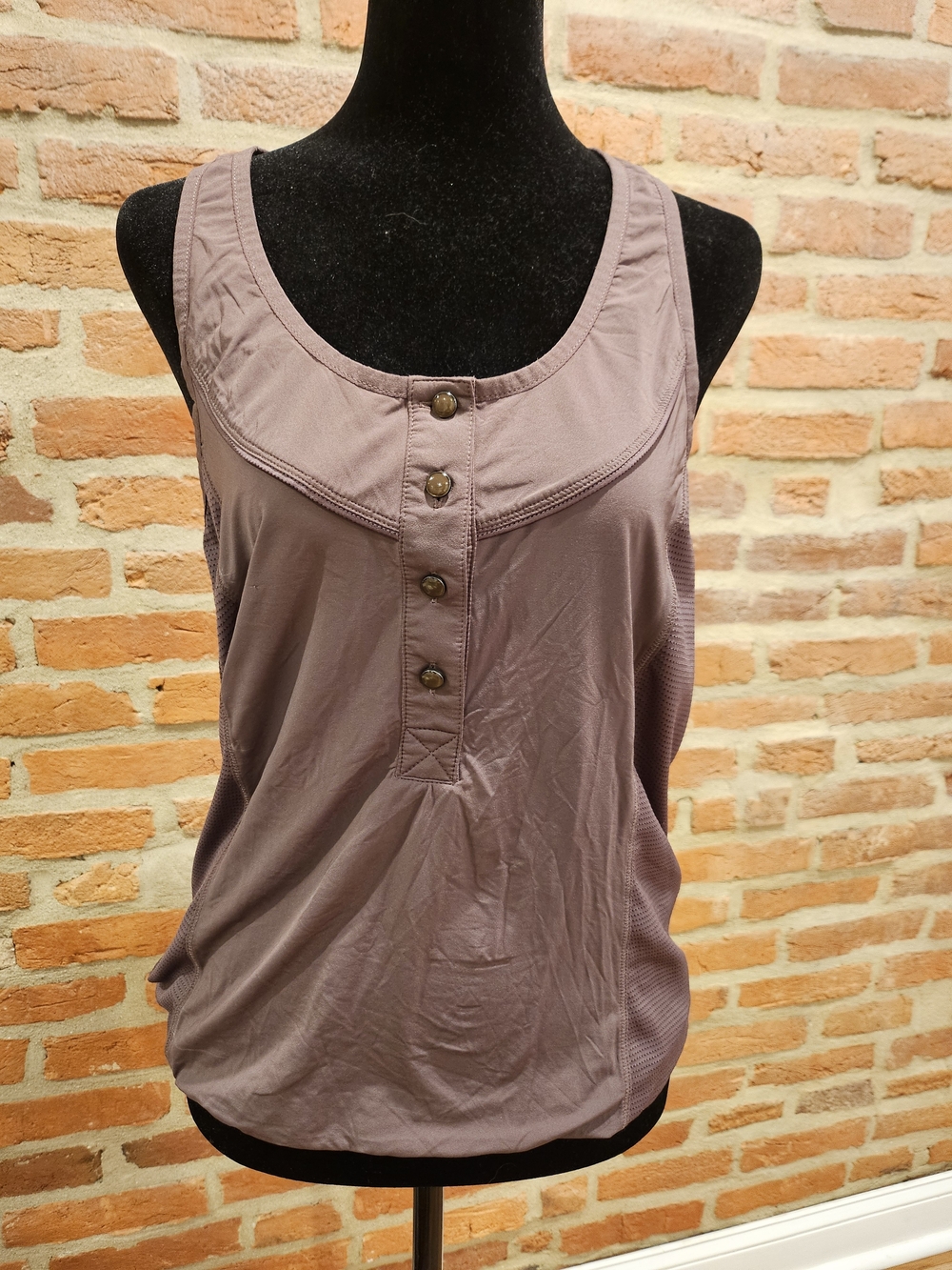 Adidas by Stella McCartney Mauve Scoop-Neck Button Front Tank